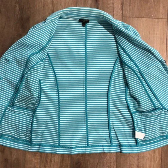 TALBOTS Cotton Blend Striped Blazer Jacket - Picture 6 of 11